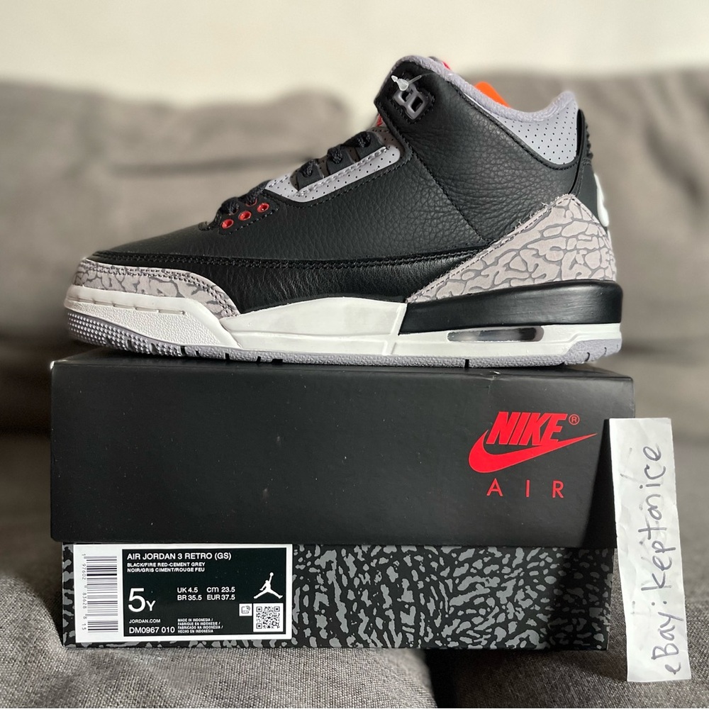 Nike Air Jordan Retro 3 iii GS sz 5y Black Cement 2024 DM0967-010 Reimagined 4 1
